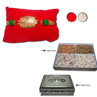 "Rakhi - ZR-5590 A (Single Rakhi), DryFruit Box - code DFB3000 - Click here to View more details about this Product